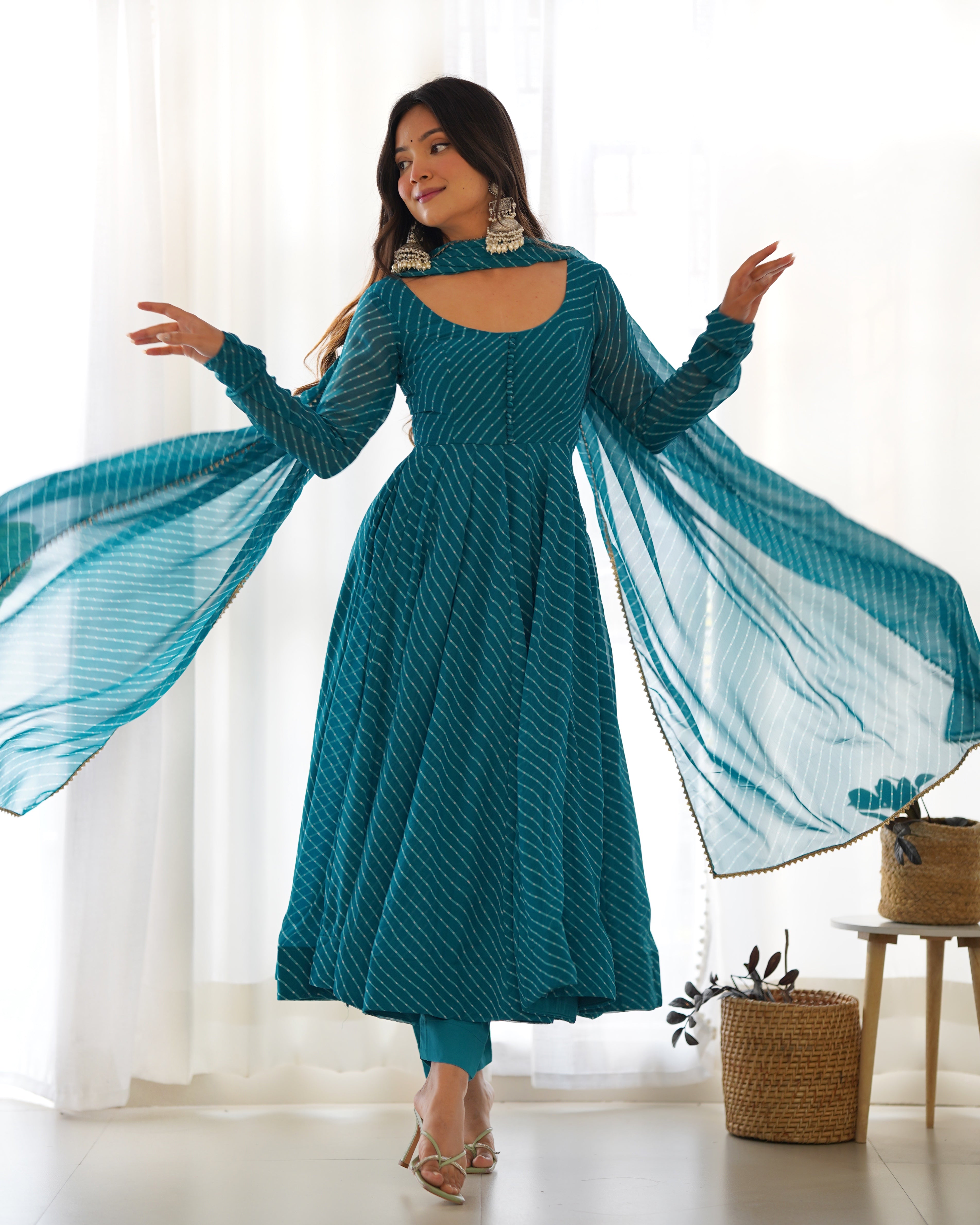 ANARKALI FANCY NECK POTLI BUTTON DESIGN