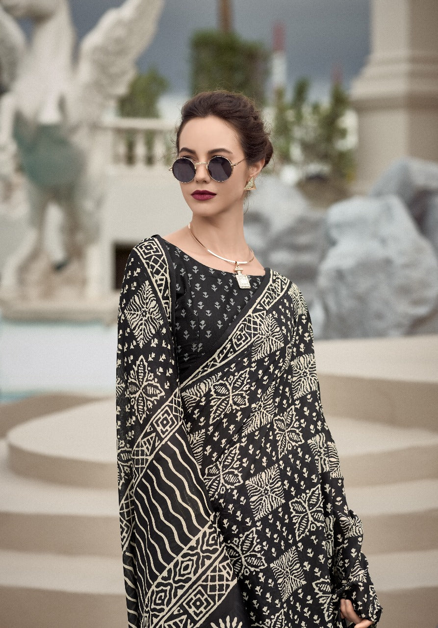 Rajath Resham Black Handcrafted Saree – Timeless Elegance in Every Thread