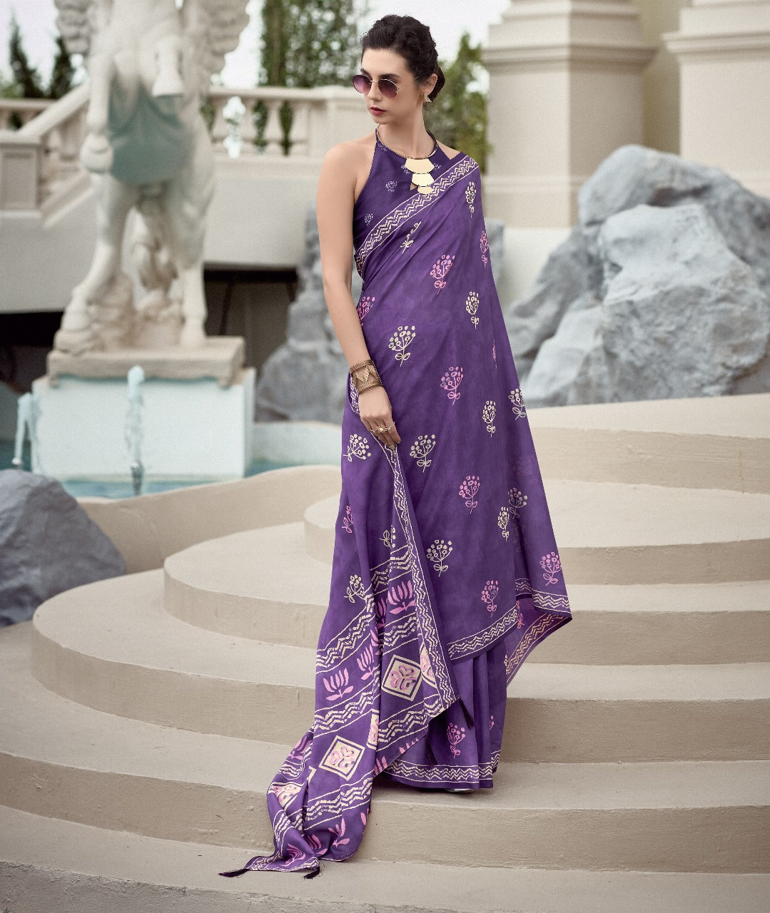 Rajath Resham purple  Handcrafted Saree – Timeless Elegance in Every Thread